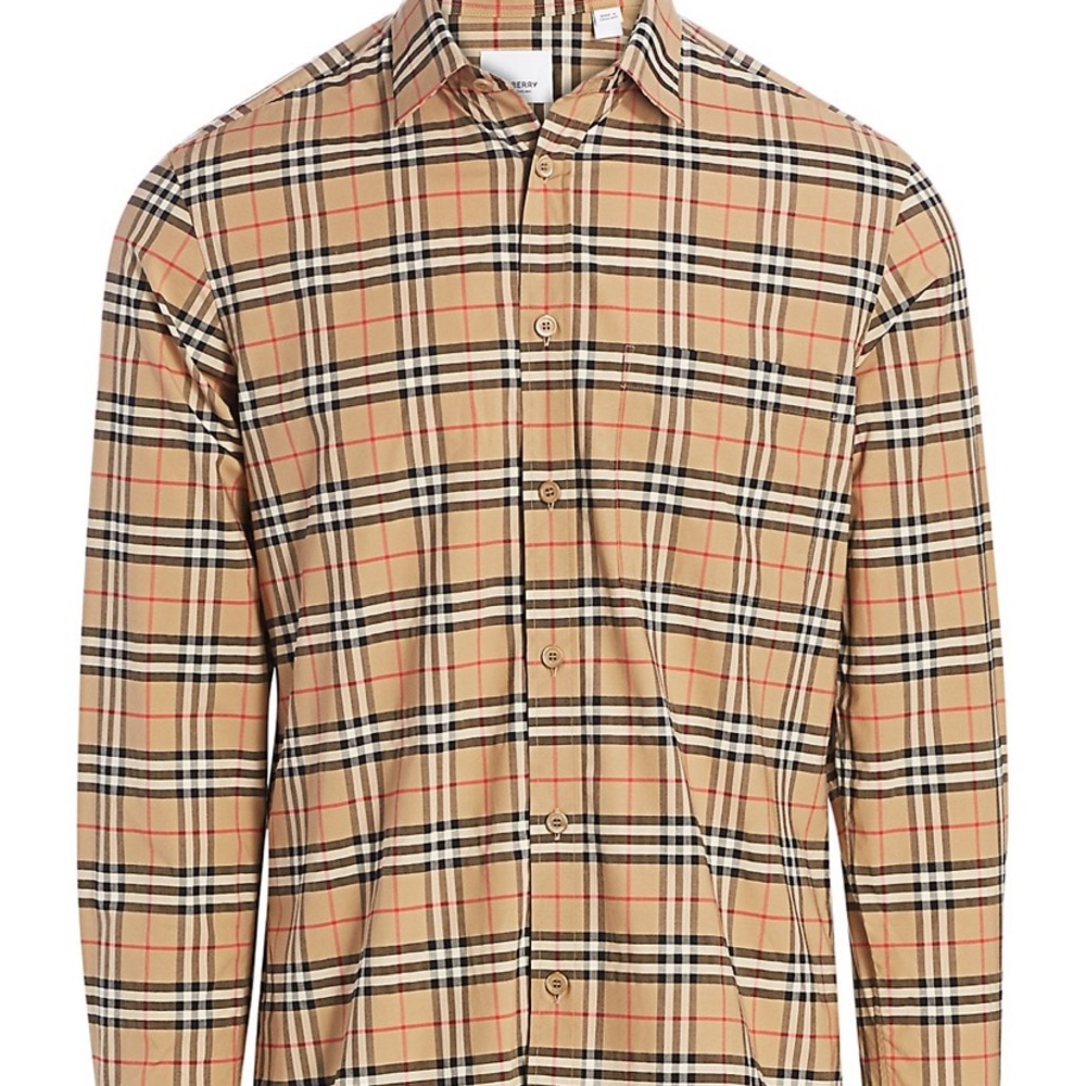 Authentic Burberry Classic Plaid Button Down Shirt